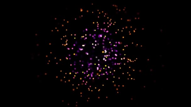 Animazione astratta di muoversi macchie luminose colorate bokeh. Animazione. Tuffatevi nel flusso di lucenti macchie colorate bokeh su sfondo nero — Video Stock