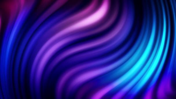 Abstrakte Bewegung farbenfroher Linien in geschwungener Form. Animation. Farbige pulsierende Wellenlinien mit Neonlicht schaffen einen entspannten Hintergrund — Stockvideo