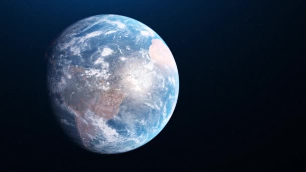 Animation de rotation de la Terre et transition du jour et de la nuit. Animation. Belle rotation de la terre avec transition du jour et de la nuit vers le fond des étoiles 