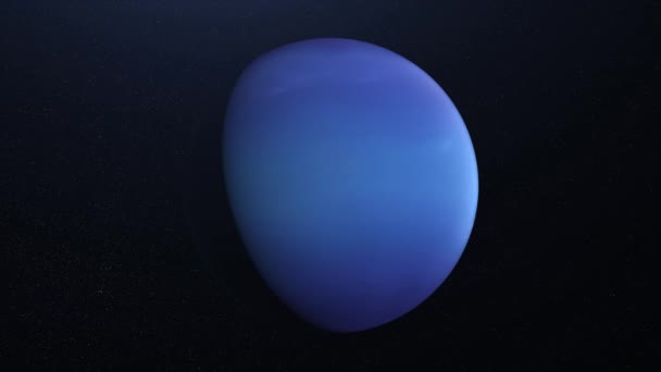 Animazione astratta del pianeta Nettuno. Animazione. Superficie astratta del pianeta blu solido Nettuno nello spazio stellare cosmico. Animazione planetaria con pianeta rotante Nettuno — Video Stock