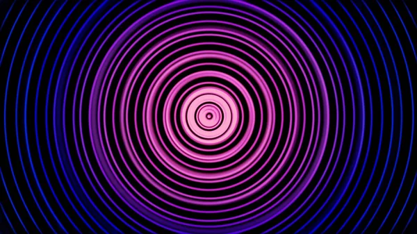 Espiral hipnótica colorida abstracta. Animación. Pulsando círculos psicodélicos con el centro. Círculos hipnotizantes coloridos. Fondo ondulado circular para fondo musical —  Fotos de Stock