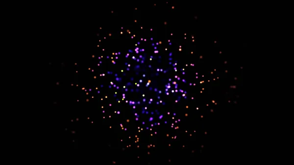 Animazione astratta di muoversi macchie luminose colorate bokeh. Animazione. Tuffatevi nel flusso di lucenti macchie colorate bokeh su sfondo nero — Foto Stock