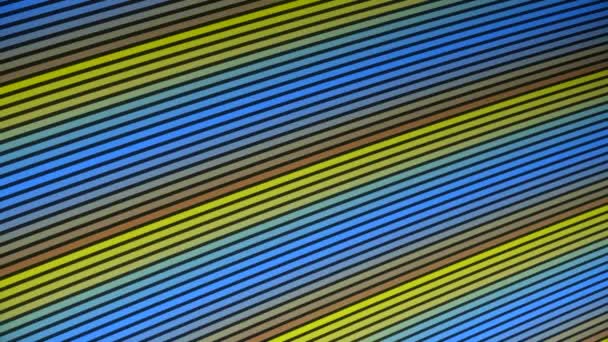 Animação abstrata de listras multicoloridas brilhantes voando diagonalmente e mudando as cores. Animação. Colorido geométrico abstrato movimento fundo . — Vídeo de Stock