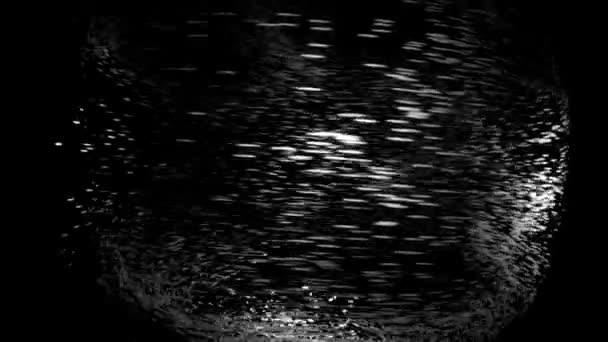 Gyönyörű absztrakció hipnotizáló forgószél álló fehér kis részecskék örvénylik a fekete háttér. Animáció. Szemcsék csillognak a sötétben — Stock videók