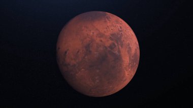 Abstract animation of rotating planet Mars on background of stars. Animation. Beautiful red planet Mars with craters on its surface. Planet Mars on structure and surface is similar to Earth clipart