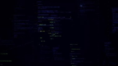21. yüzyıl kavramı, bilgi teknolojileri çağı. Animasyon. Büyük veriler ve internet siber saldırısı, soyut programlama kodu.