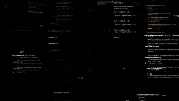 Concepto del siglo XXI, era de las tecnologías de la información. Animación. Big data y ciberataque de Internet, código de programación abstracto. — Vídeo de stock