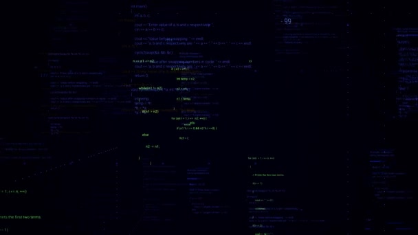 Concepto del siglo XXI, era de las tecnologías de la información. Animación. Big data y ciberataque de Internet, código de programación abstracto. — Vídeos de Stock