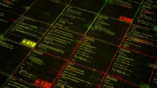 Hacka aktiviteter på datorn svart skärm. Animering. Nätverksaktiviteter för it-brottslighet med hackerterminaler på svart bakgrund, sömlös loop. — Stockvideo