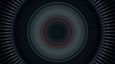 Titreşen ve değişen hareketlerle parıldayan renkli halkalar, kusursuz döngü. Animasyon. Soyut titreşimli daireler dairesel şablon, müzik ve ritim kavramı ile çarpıyor ve titreşiyor..