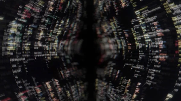 Computer crash with distorted and blurred video transmission. Animation. Abstract system failure, bug in rogramming code, concept of hacking.