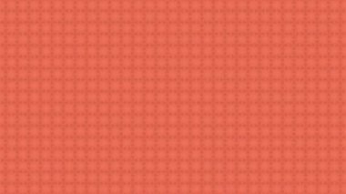 Turuncu arka planda yanıp sönen şekillerin kaleydoskop hareketi. Medya. Düz satırlardaki birçok küçük değişen figürün düz tasarımı, simetrik soyut desen, dikişsiz döngü.