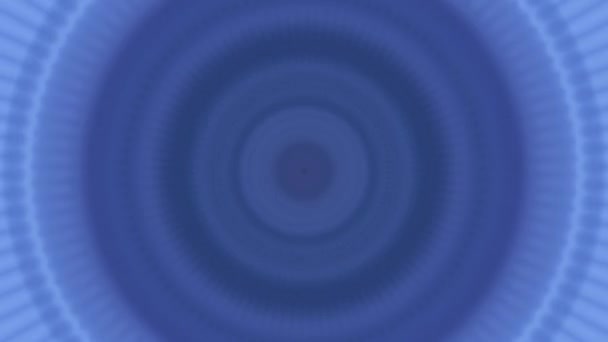 Abstract blauwe en witte pulserende cirkels, virtual reality radiale interface. De media. Muziek equalizer met pulserende en vibrerende ringen, naadloze lus. — Stockvideo