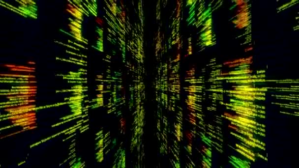Streszczenie futurystycznej cyberprzestrzeni, usterka grunge 'a. Animacja. Koncepcja centrum danych i nowoczesnych technologii, poruszających się przez tony danych, płynnej pętli. — Wideo stockowe