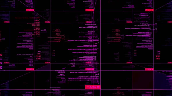 Maailmanlaajuisen internetin käsite. Animaatio. Abstrakti lohkot muuttuvat numerot ja käynnissä rivit tietokoneen koodin musta tausta, saumaton silmukka. — kuvapankkivalokuva