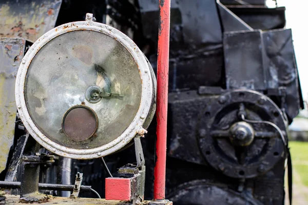 Iluminación Locomotoras Antiguas Lámpara Utilizada Para Iluminar Camino Través Las — Foto de Stock