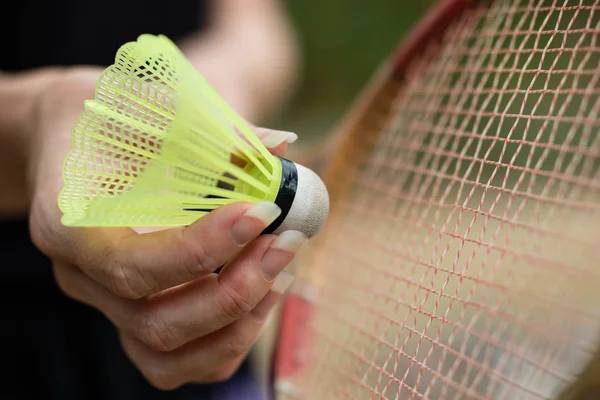Badmintonzubehör Ein Set Für Spiel Und Spaß Freien Saison Des — Stockfoto