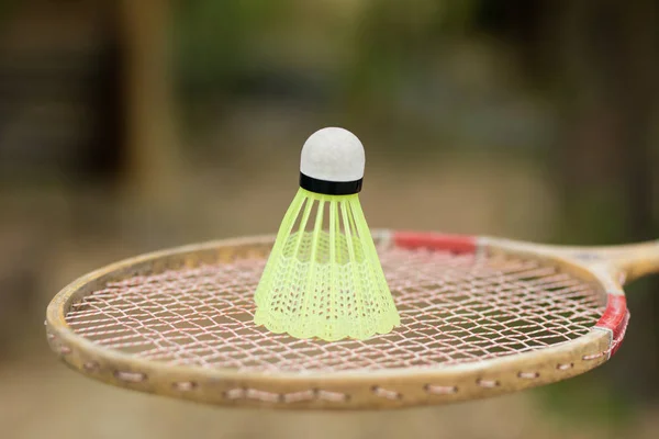 Badminton Accessoires Instellen Voor Plezier Spelletjes Buiten Seizoen Van Zomer — Stockfoto