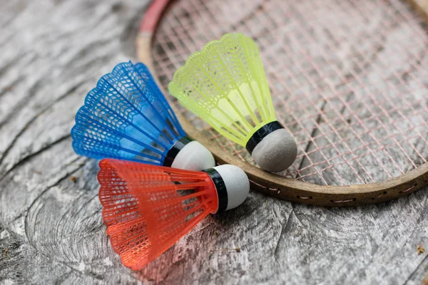 Badmintonzubehör Ein Set Für Spiel Und Spaß Freien Saison Des — Stockfoto