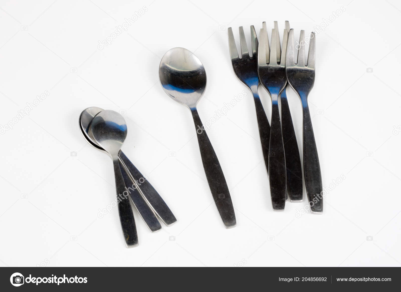 Cutlery Arranged White Kitchen Table Accessories