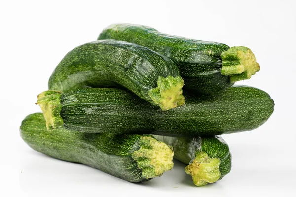 Zucchini Ett Vitt Bord Skräddarsy Mått Att Mäta Midjemåttet Dieten — Stockfoto