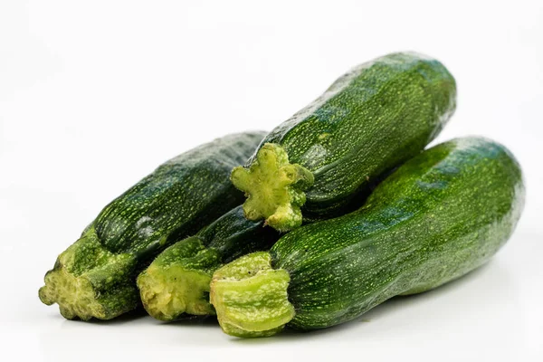 Zucchini Ett Vitt Bord Skräddarsy Mått Att Mäta Midjemåttet Dieten — Stockfoto