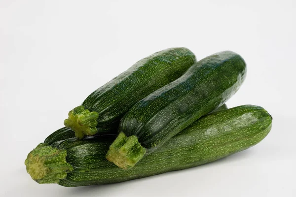 Zucchini Ett Vitt Bord Skräddarsy Mått Att Mäta Midjemåttet Dieten — Stockfoto