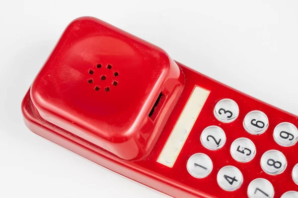 Παλαιό Κόκκινο Τηλέφωνο Ένα Ακουστικό Ένα Τηλέφωνο Από Δεκαετία Του — Φωτογραφία Αρχείου