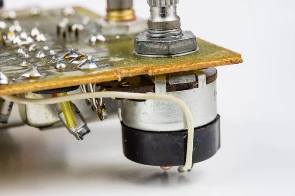 Old Integrated Circuits Analog Radio Receiver Resistors Transistors Other Circuits — Stock Photo, Image