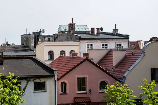 Old Tenement House Downtown Very Old Buildings Center Town Season — Stock Photo, Image