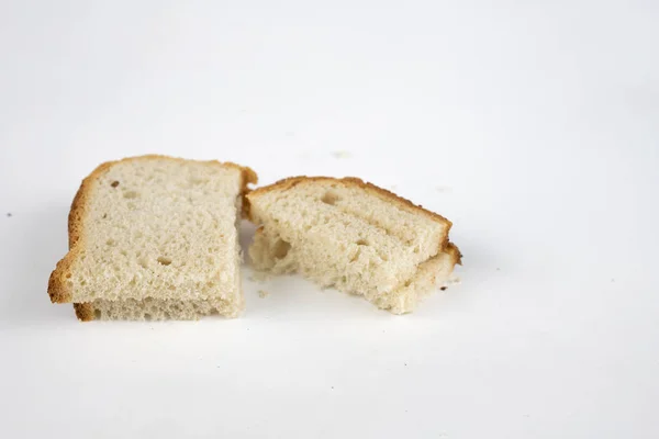 Uma Fatia Pão Numa Mesa Cozinha Branca Pão Com Sementes — Fotografia de Stock