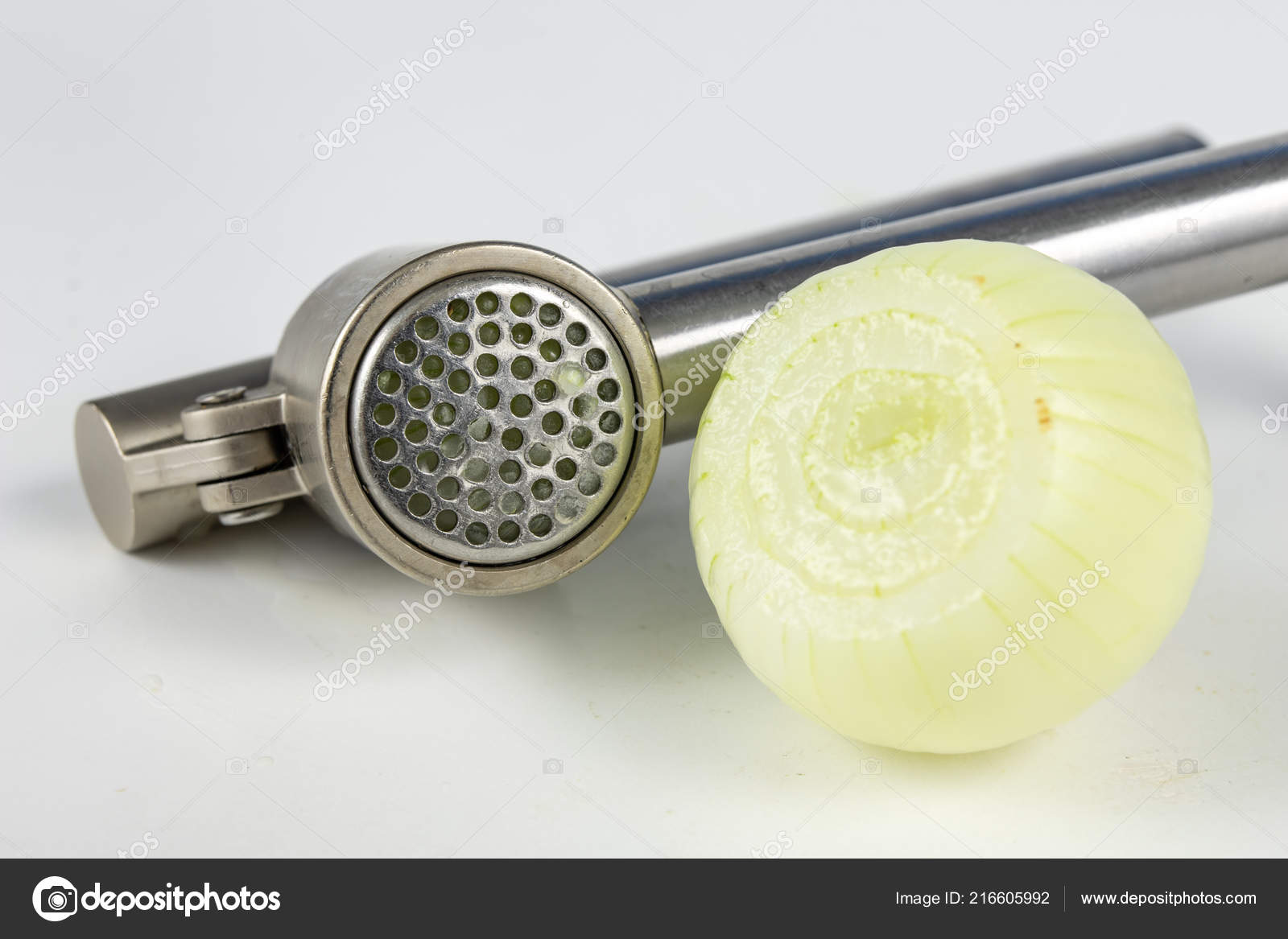 Press Squeeze Onion Juice Kitchen Table Healthy Cold Juice White