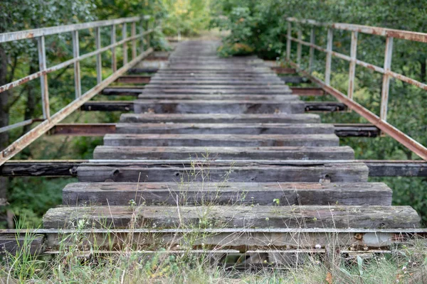 Old Unused Railway Bridge Small Railway Crossing River Central Europe — Stock Photo, Image