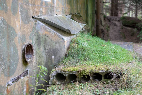 Alte Atombunker Mitteleuropa Atomschutzbunker Tief Wald Versteckt Herbstzeit — Stockfoto