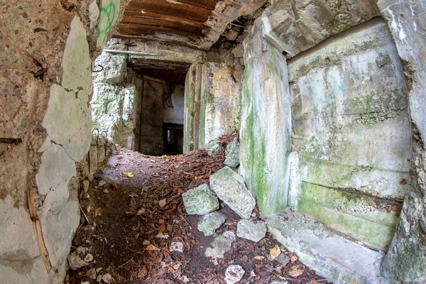 Demolished Bunker Central Europe Old Reinforced Concrete Fortifications Pomeranian Embankment — Stock Photo, Image