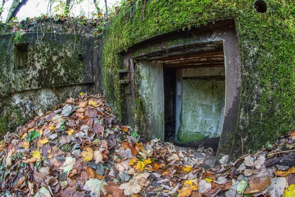 Bunker Demolido Europa Central Antiguas Fortificaciones Hormigón Armado Del Terraplén — Foto de Stock