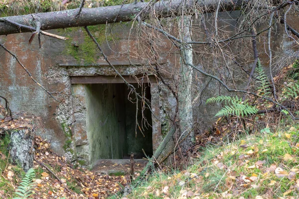 Bunker Démoli Europe Centrale Anciennes Fortifications Béton Armé Remblai Poméranien — Photo