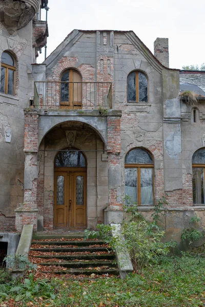 Ruinas Mansión Antiguo Pueblo Edificio Destruido Hermoso Edificio Antiguo Europa —  Fotos de Stock