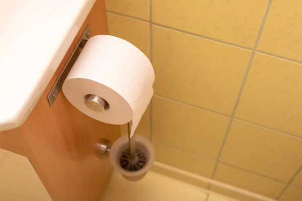 Туалетная Бумага Завернута Рулон Унитаза Средства Личной Гигиены Светлый Фон — стоковое фото