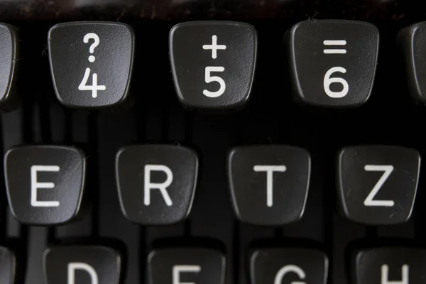 Ключи Пишущей Машинке Символы Букв Цифр Клавиатуре Светлый Фон — стоковое фото