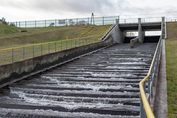 Petit Barrage Sur Une Petite Rivière Barrage Eau Europe Centrale — Photo