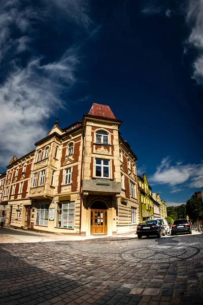 Liten Stad Marknaden Centraleuropa Kasernerna Centrum — Stockfoto