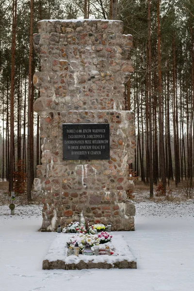 Czarne Pomorskie Polsko Únor 2019 Czarne Město Sovětský Hřbitov Místě — Stock fotografie