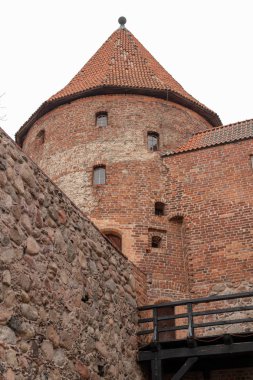 Bytow, pomorskie / Polonya - Şubat, 05, 2019: şehir Bytow, Germen Kalesi, Müzesi ve otel. Kış sezon.