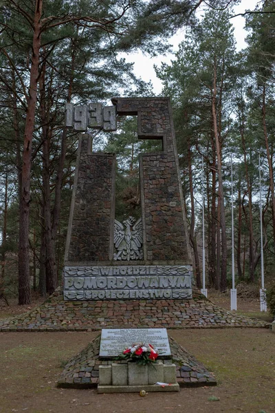 Tuchola Kujawskopomorskie Poland Fevereiro 2019 Lugar Memória Assassinato Nazista Túmulos — Fotografia de Stock