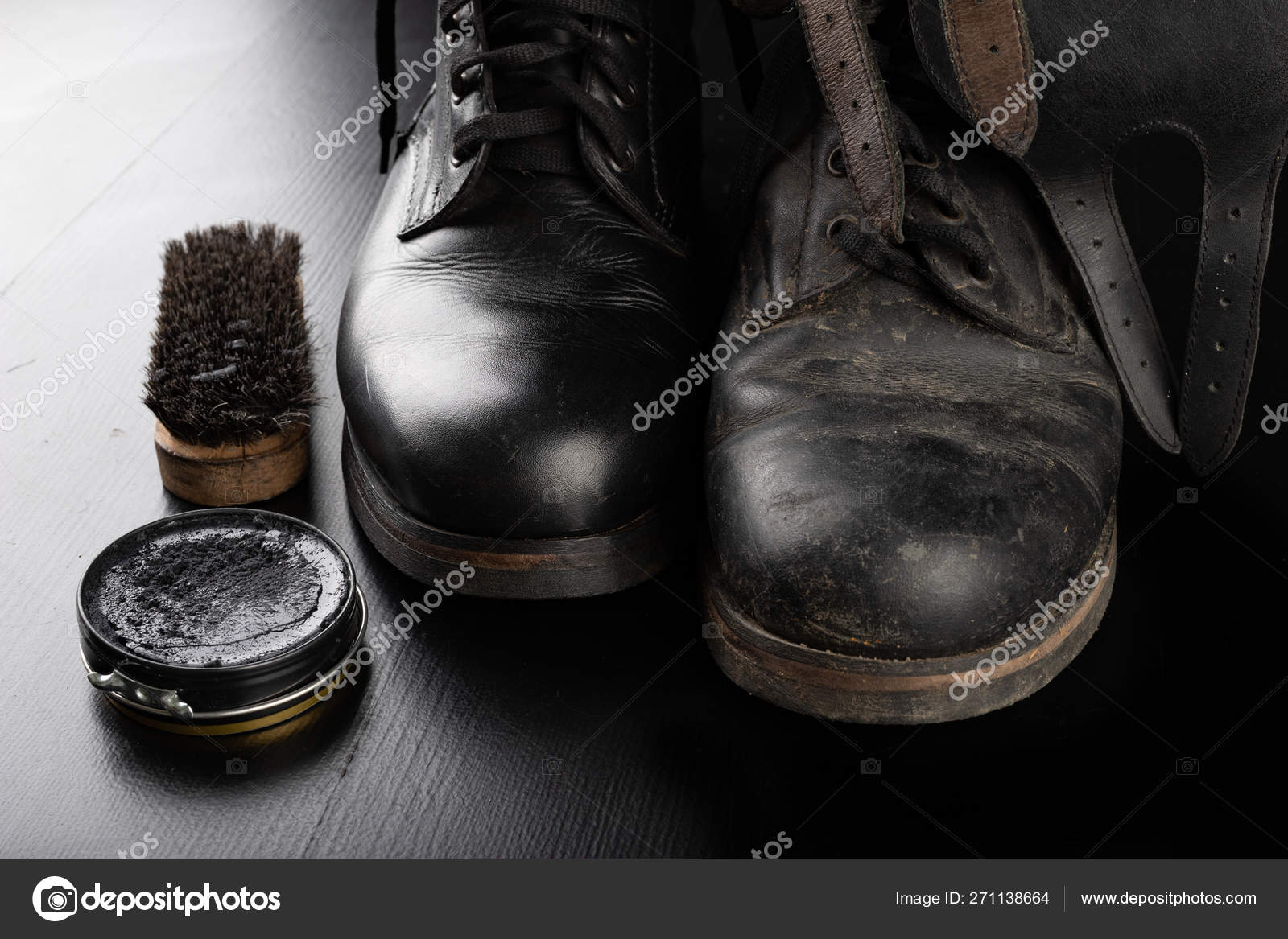 cleaning shoe polish brush