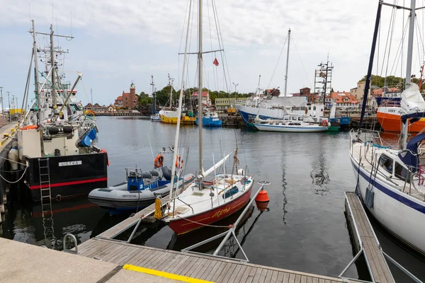 Ustka, Pomorskie/Polska-7 sierpnia 2019: widok na łowisko — Zdjęcie stockowe