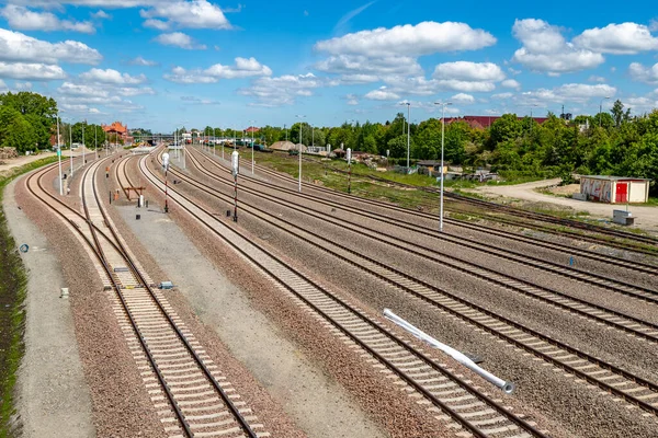 Kwidzyn Pomorskie Polen Juni 2020 Nya Spår Nära Järnvägsstationer Järnvägsförbindelsen — Stockfoto