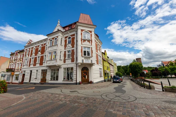 Czluchow Pomorskie Poland July 2020 Old Tenements Small Town Edifícios — Fotografia de Stock