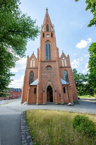 Stargard Zachodniopomorskie Polska Lipiec 2020 Kościół Rzymskokatolicki Budynek Cegły Ducha — Zdjęcie stockowe